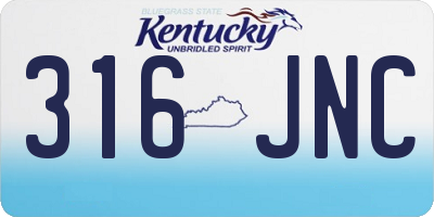KY license plate 316JNC