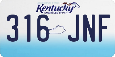 KY license plate 316JNF