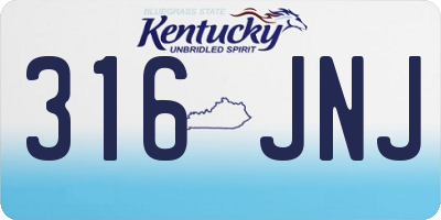 KY license plate 316JNJ
