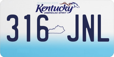 KY license plate 316JNL