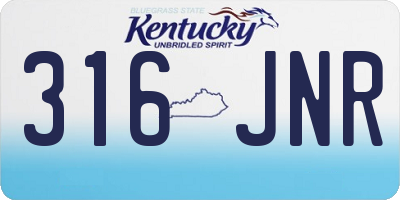 KY license plate 316JNR