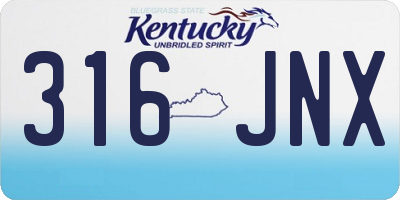 KY license plate 316JNX