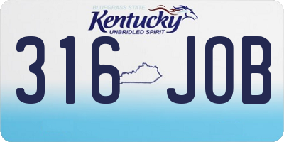 KY license plate 316JOB