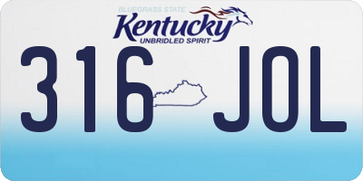 KY license plate 316JOL