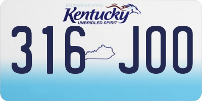 KY license plate 316JOO
