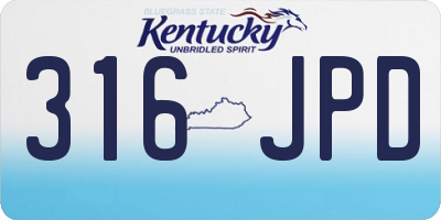 KY license plate 316JPD