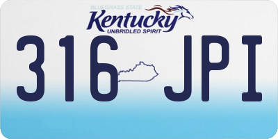 KY license plate 316JPI