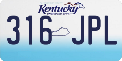 KY license plate 316JPL