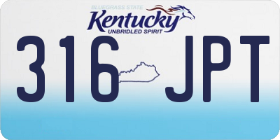 KY license plate 316JPT