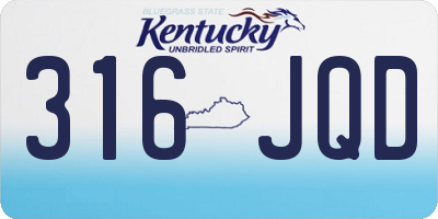 KY license plate 316JQD