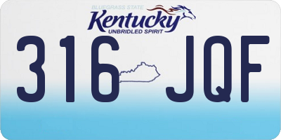 KY license plate 316JQF