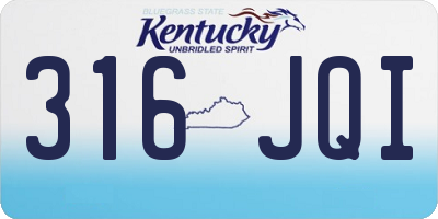 KY license plate 316JQI