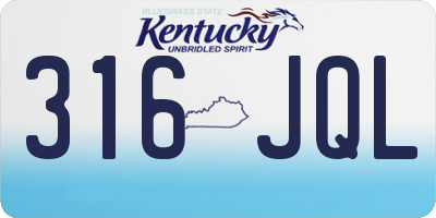 KY license plate 316JQL