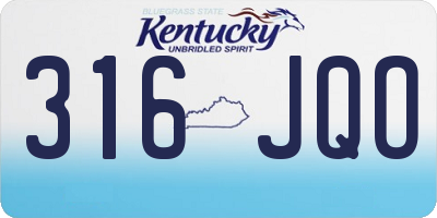 KY license plate 316JQO