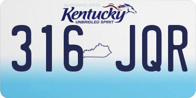 KY license plate 316JQR
