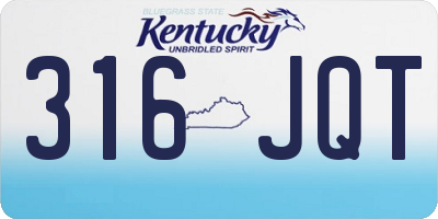 KY license plate 316JQT