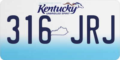 KY license plate 316JRJ