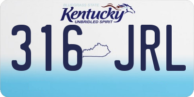 KY license plate 316JRL