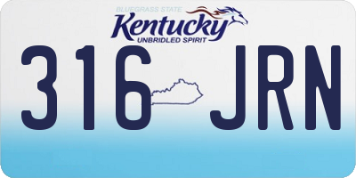 KY license plate 316JRN