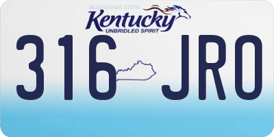 KY license plate 316JRO