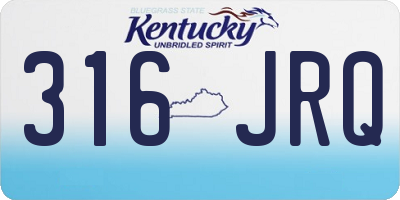KY license plate 316JRQ