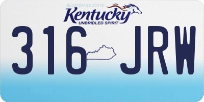 KY license plate 316JRW