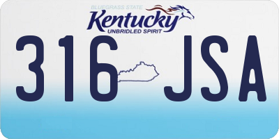 KY license plate 316JSA