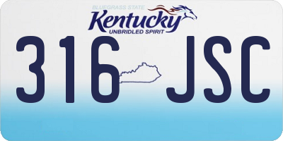 KY license plate 316JSC