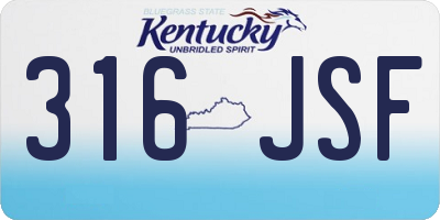 KY license plate 316JSF