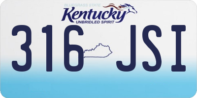 KY license plate 316JSI