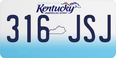 KY license plate 316JSJ