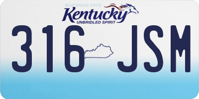 KY license plate 316JSM