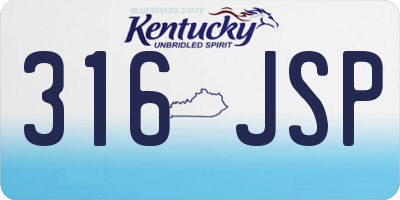 KY license plate 316JSP