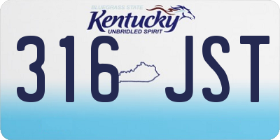 KY license plate 316JST