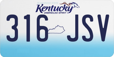 KY license plate 316JSV