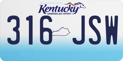 KY license plate 316JSW