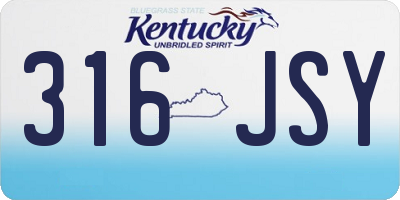 KY license plate 316JSY