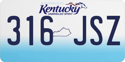 KY license plate 316JSZ