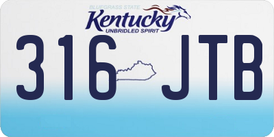 KY license plate 316JTB