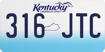 KY license plate 316JTC