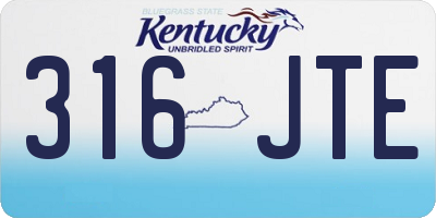 KY license plate 316JTE