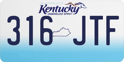 KY license plate 316JTF