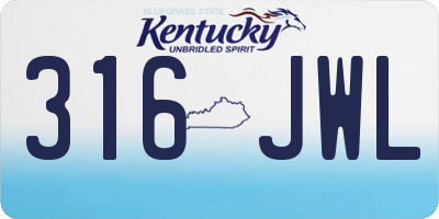 KY license plate 316JWL
