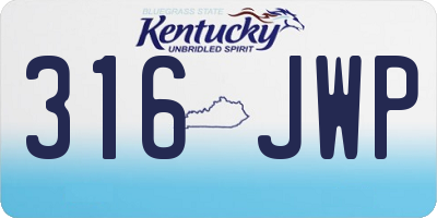 KY license plate 316JWP