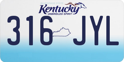 KY license plate 316JYL