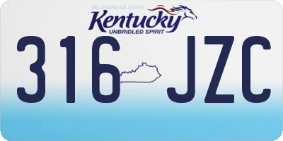 KY license plate 316JZC