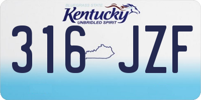 KY license plate 316JZF