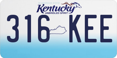 KY license plate 316KEE