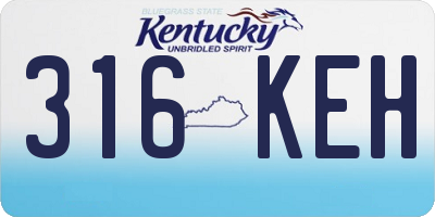KY license plate 316KEH
