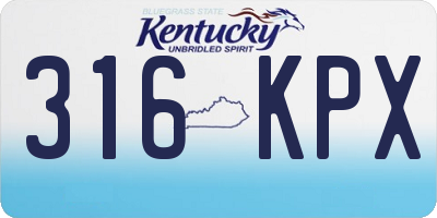 KY license plate 316KPX